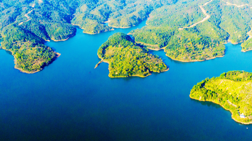 航拍鏡頭下的禮亨水庫。詹繼成攝