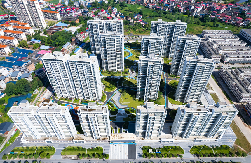 航拍建成交付使用的江西省瑞金市城南安置小區。楊鑫攝