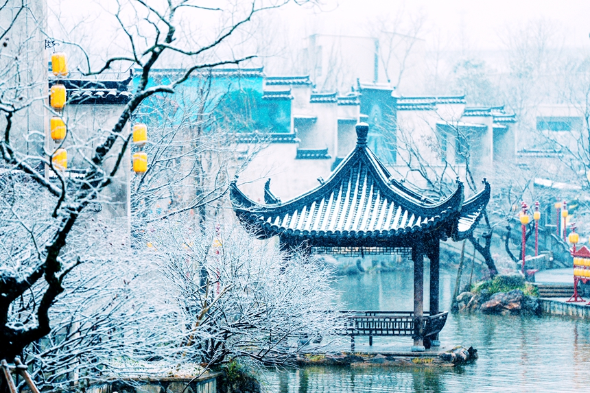 婺女洲景區雪景美如畫。潘俊卿攝