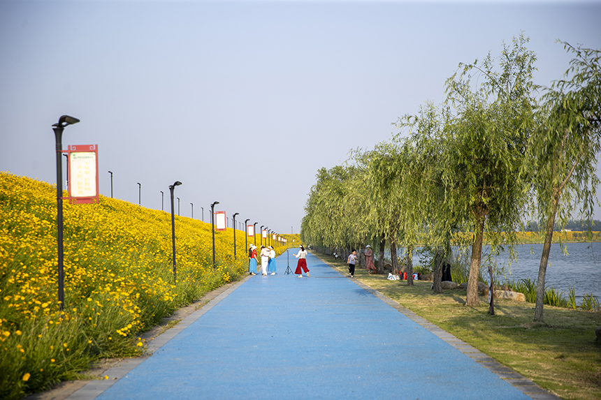市民拍照留念。潘成攝