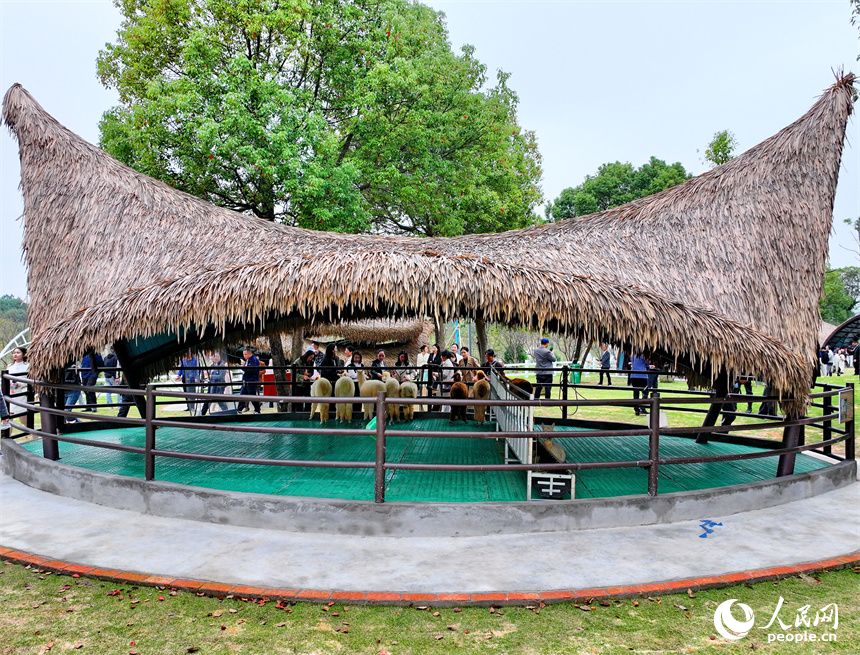 撫州市金溪縣滸灣鎮的一處鄉村休閑旅游景點，許多游客前來度假游玩。人民網 朱海鵬攝