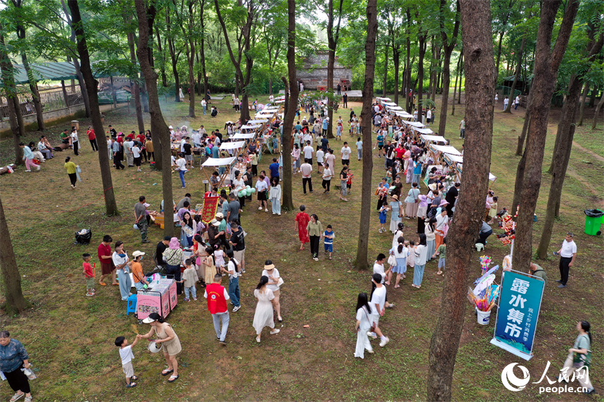 觀山鎮依托天然林地優勢，精心策劃了鄉村游園活動，吸引了眾多游客前來體驗森林野趣。人民網記者 時雨攝