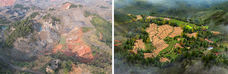 冬瓜槽治理前后對比圖。萍鄉市自然資源和規劃局湘東分局供圖