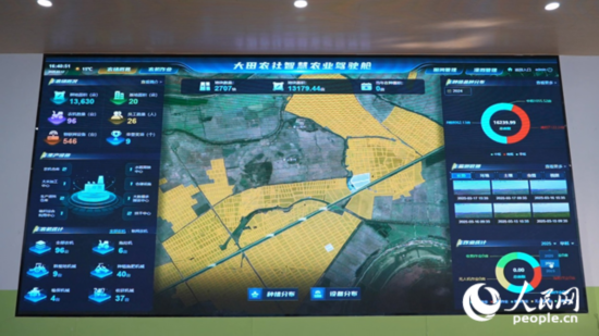 江西省南昌縣大田農社數字農業運營中心智慧大屏。人民網 涂詩軒攝